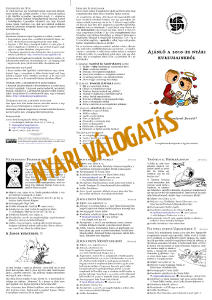 Ajánló a 2010-es kurzusainkból